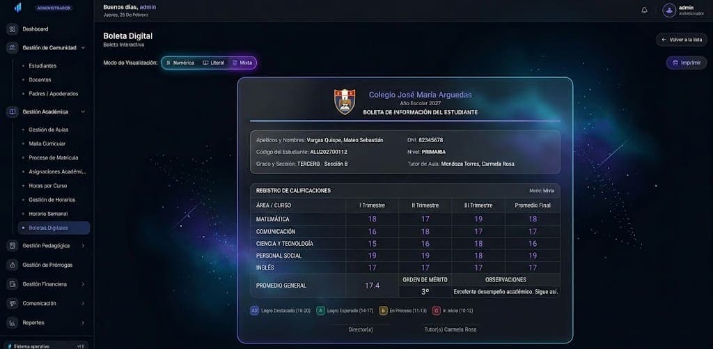 Notas y asistencia en tiempo real